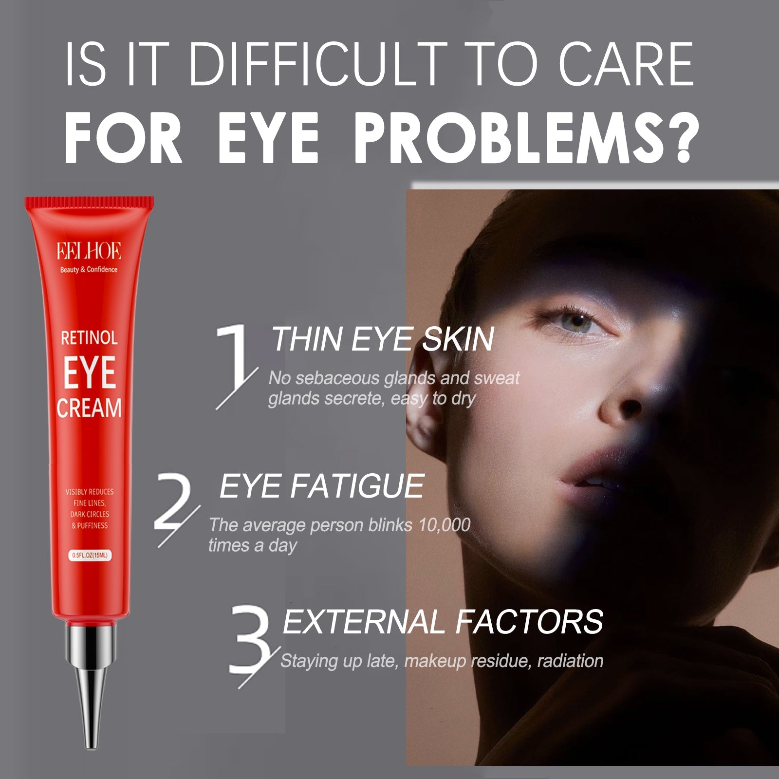 Retinol Firming Eye Cream Moisturizes Around Eyes, Tightens Skin, Lightens Fine Lines, Anti-Aging And Anti-Wrinkle Lift